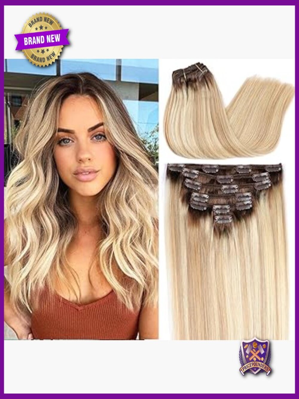 Clip in Real Remy Human Hair Extensions Straight 14in 80g 7pcs